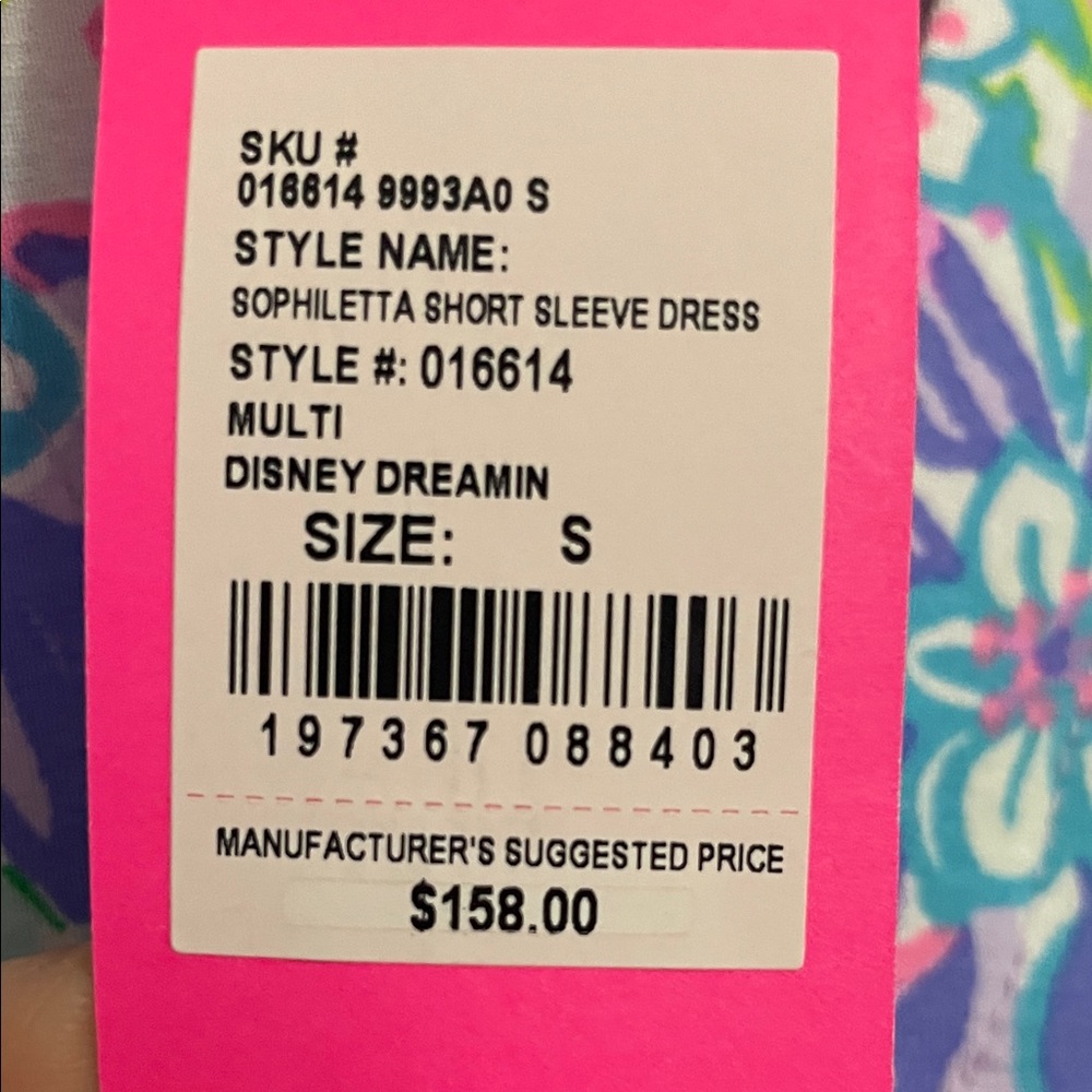 Lilly Pulitzer Sophiletta short sleeve dress in multi Disney dreaming’ - Picture 2 of 5